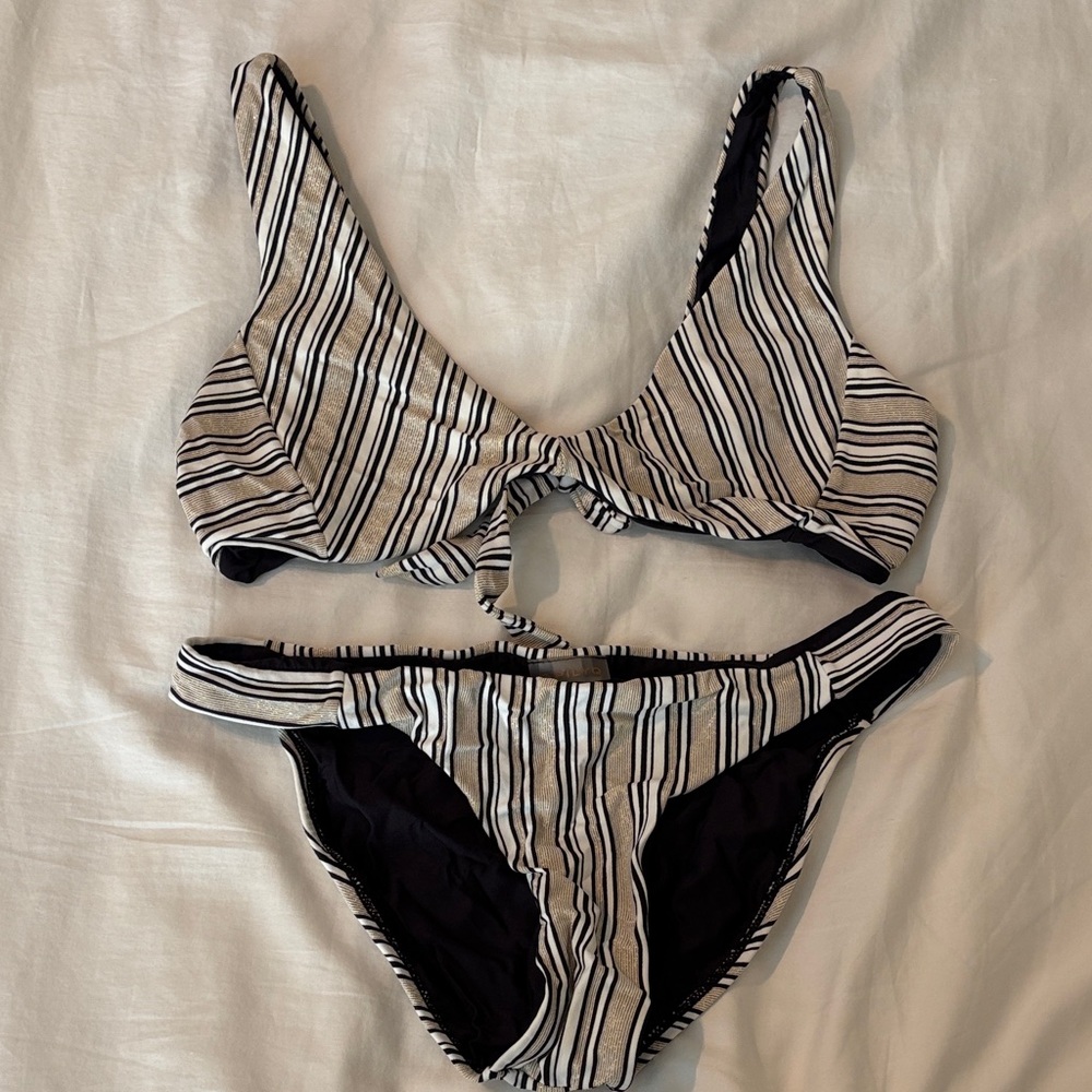 Striped Black and White Bikini